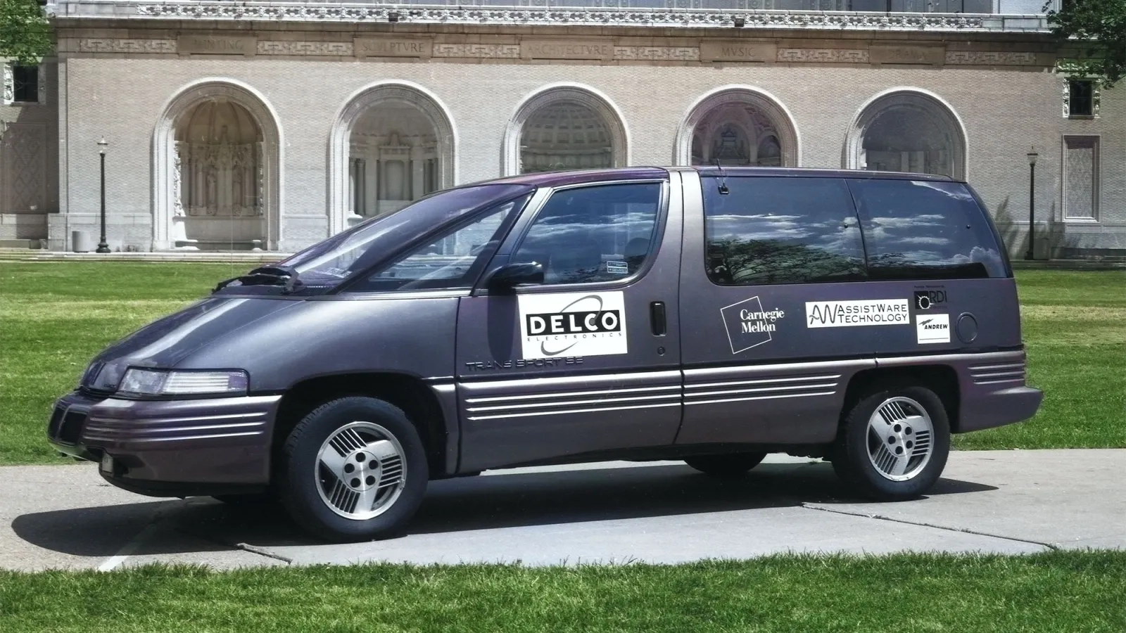 Navlab 5 outside on campus